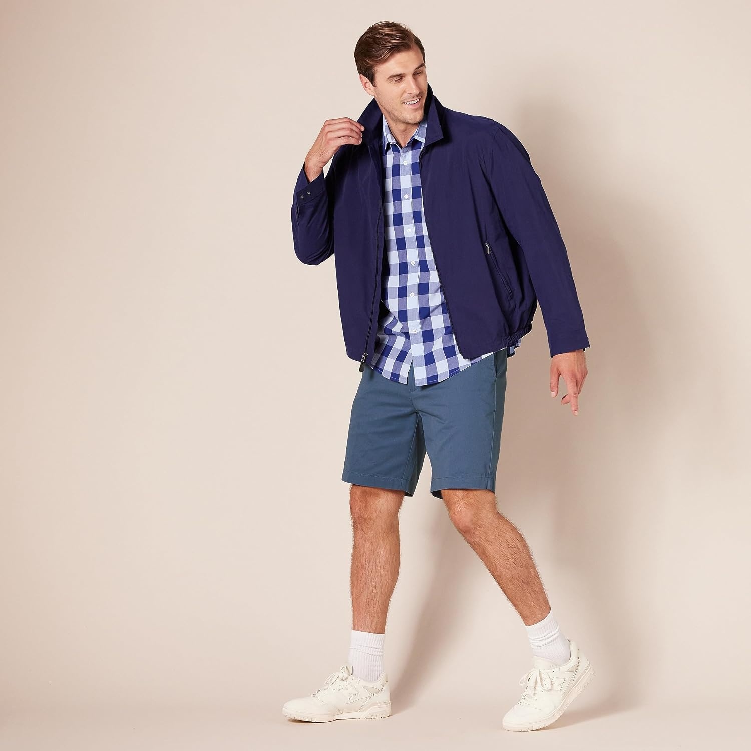 image:imageAmazon Essentials Mens SlimFit 9 Chino ShortsDeep Blue