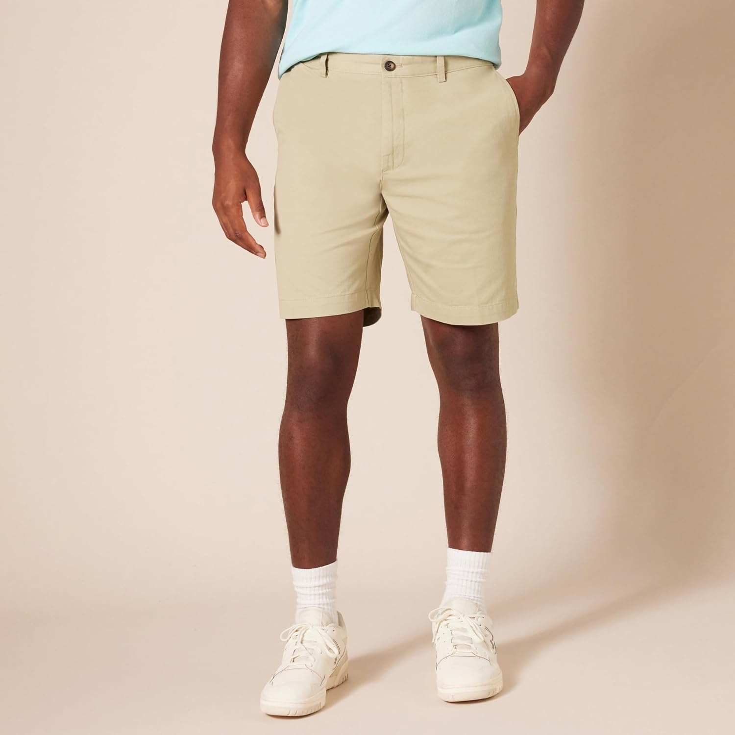 image:imageAmazon Essentials Mens SlimFit 9 Chino ShortsKhaki