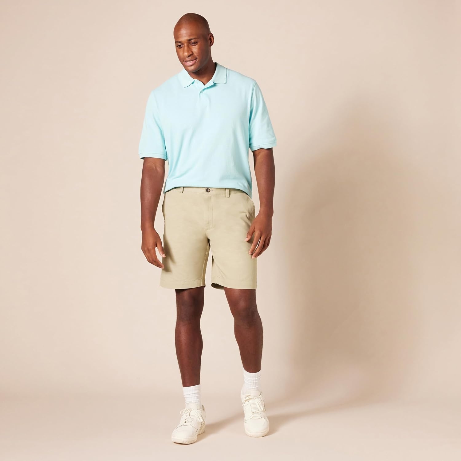 image:imageAmazon Essentials Mens SlimFit 9 Chino ShortsKhaki