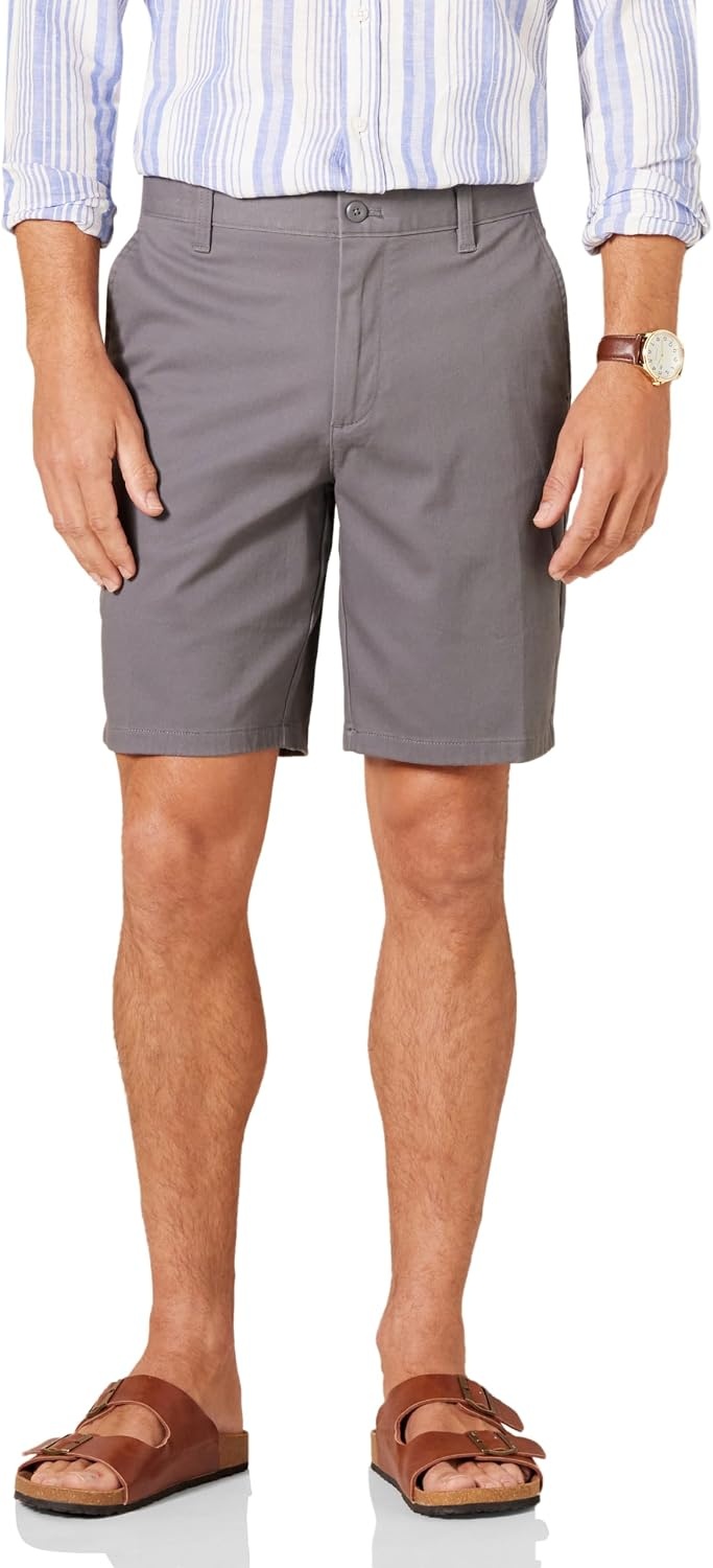 image:imageAmazon Essentials Mens SlimFit 9 Stretch Chino Shorts Midweight Cotton TwillCharcoal