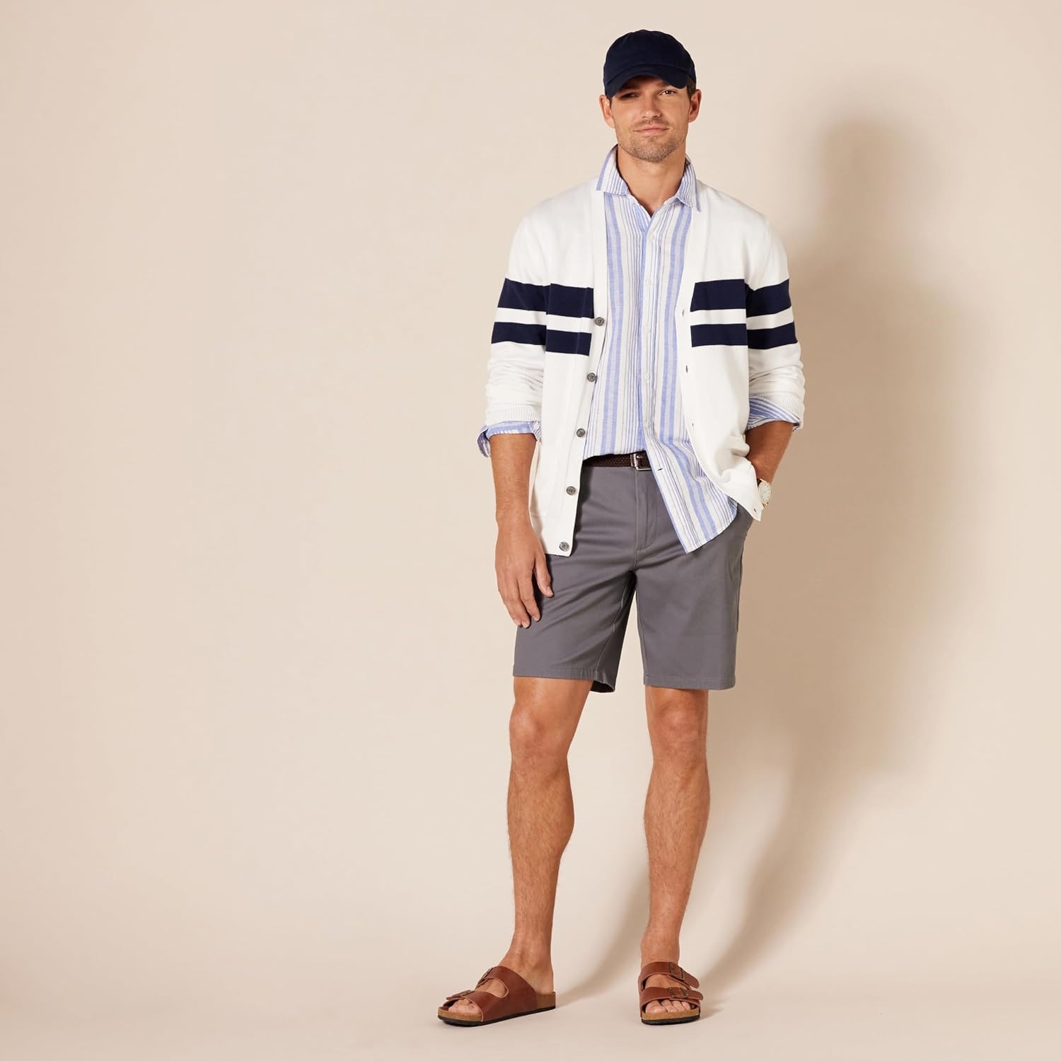 image:imageAmazon Essentials Mens SlimFit 9 Stretch Chino Shorts Midweight Cotton TwillCharcoal