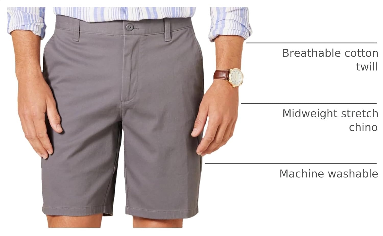 image:imageAmazon Essentials Mens SlimFit 9 Stretch Chino Shorts Midweight Cotton TwillCharcoal