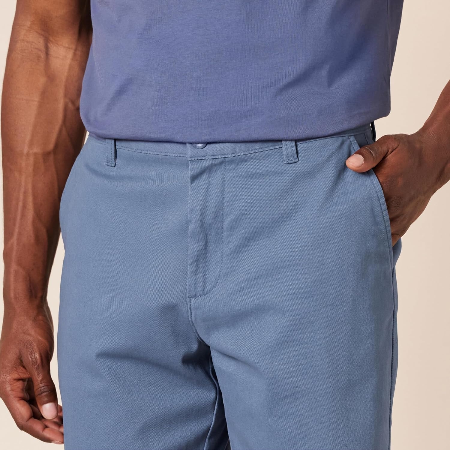 image:imageAmazon Essentials Mens SlimFit 9 Stretch Chino Shorts Midweight Cotton TwillDark Blue
