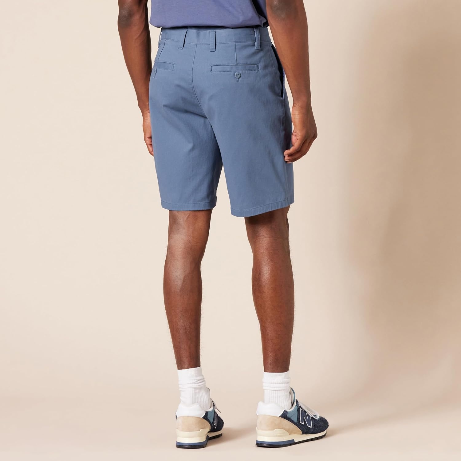 image:imageAmazon Essentials Mens SlimFit 9 Stretch Chino Shorts Midweight Cotton TwillDark Blue
