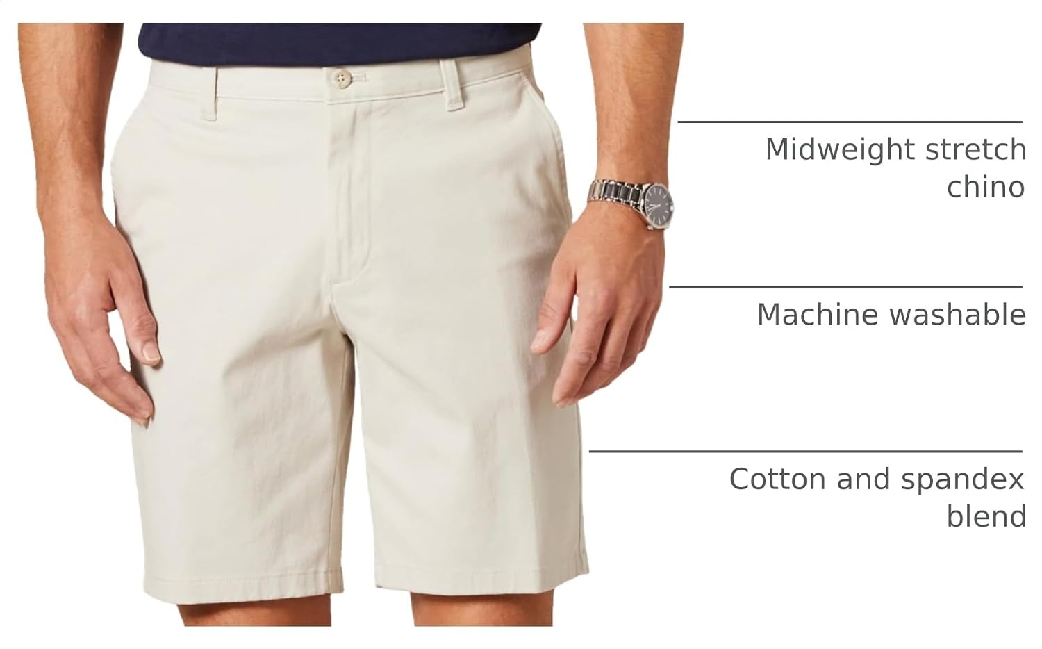 image:imageAmazon Essentials Mens SlimFit 9 Stretch Chino Shorts Midweight Cotton TwillLight Grey