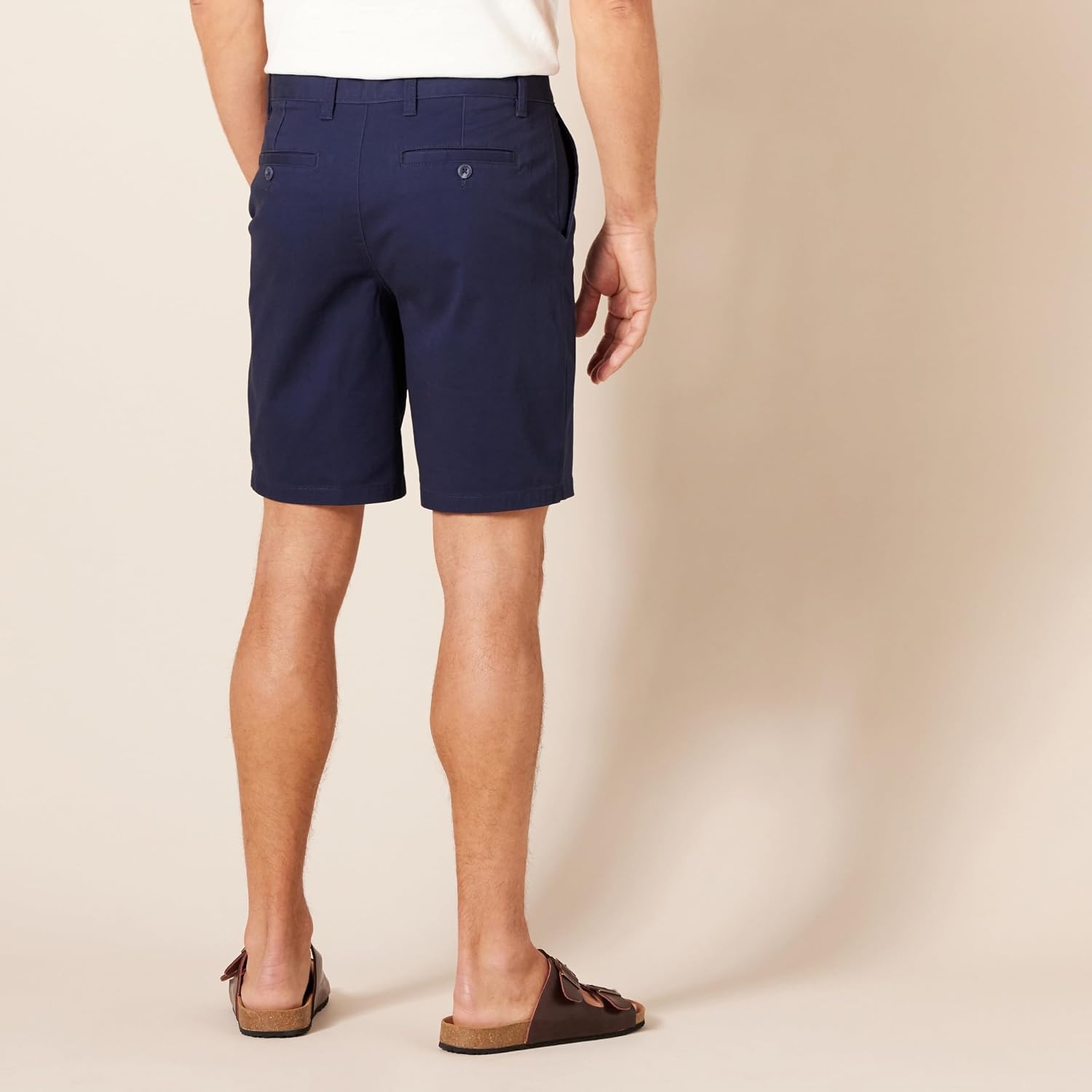 image:imageAmazon Essentials Mens SlimFit 9 Stretch Chino Shorts Midweight Cotton TwillNavy