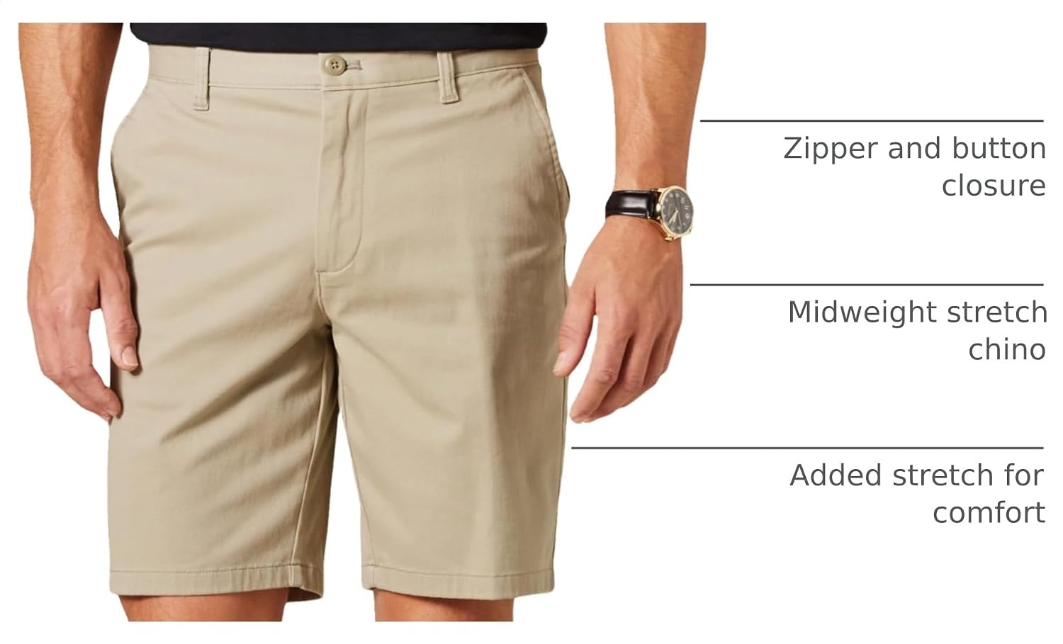 image:imageAmazon Essentials Mens SlimFit 9 Stretch Chino Shorts Midweight Cotton TwillTan