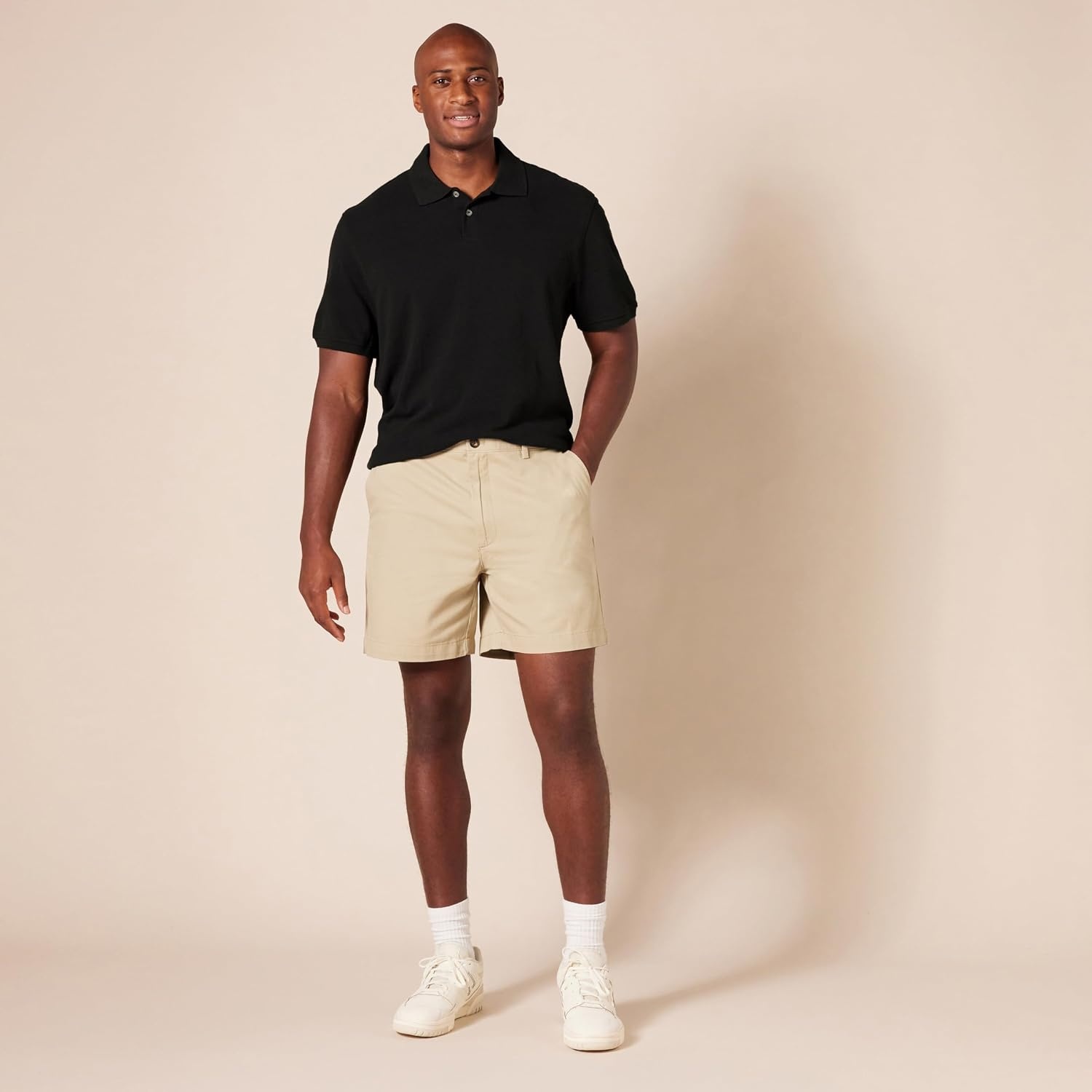 image:imageAmazon Essentials Mens SlimFit ShortSleeve Cotton Pique Polo ShirtBlack