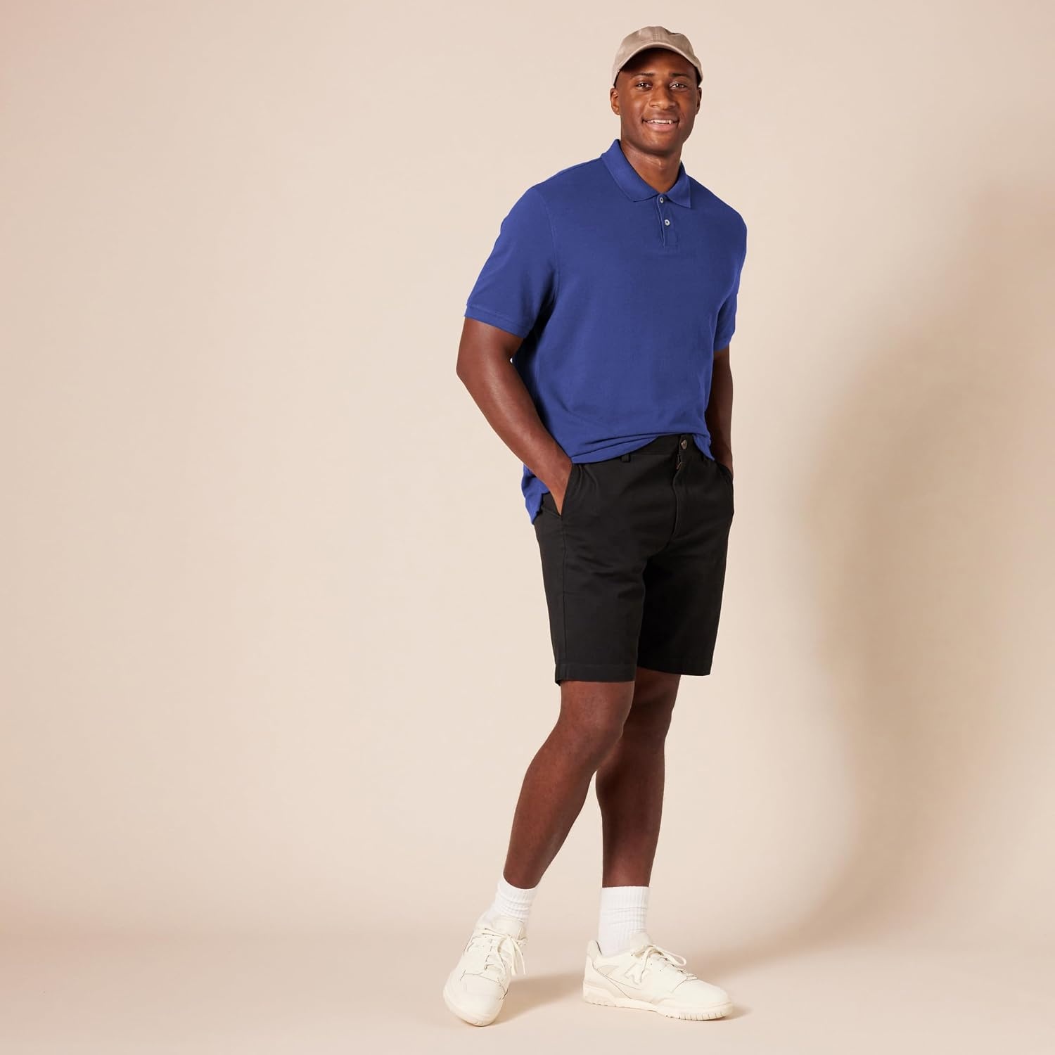 image:imageAmazon Essentials Mens SlimFit ShortSleeve Cotton Pique Polo ShirtNavy