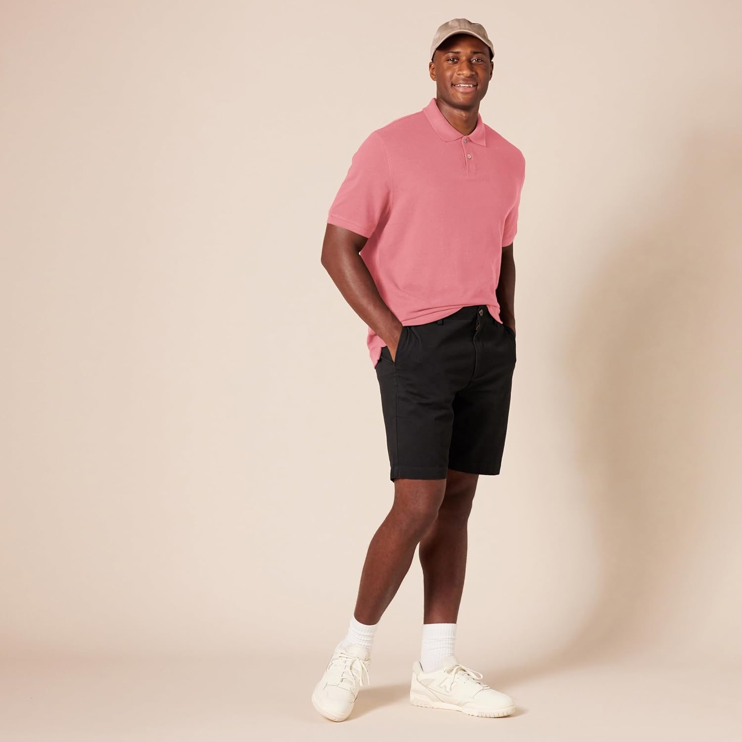 image:imageAmazon Essentials Mens SlimFit ShortSleeve Cotton Pique Polo ShirtWashed Red
