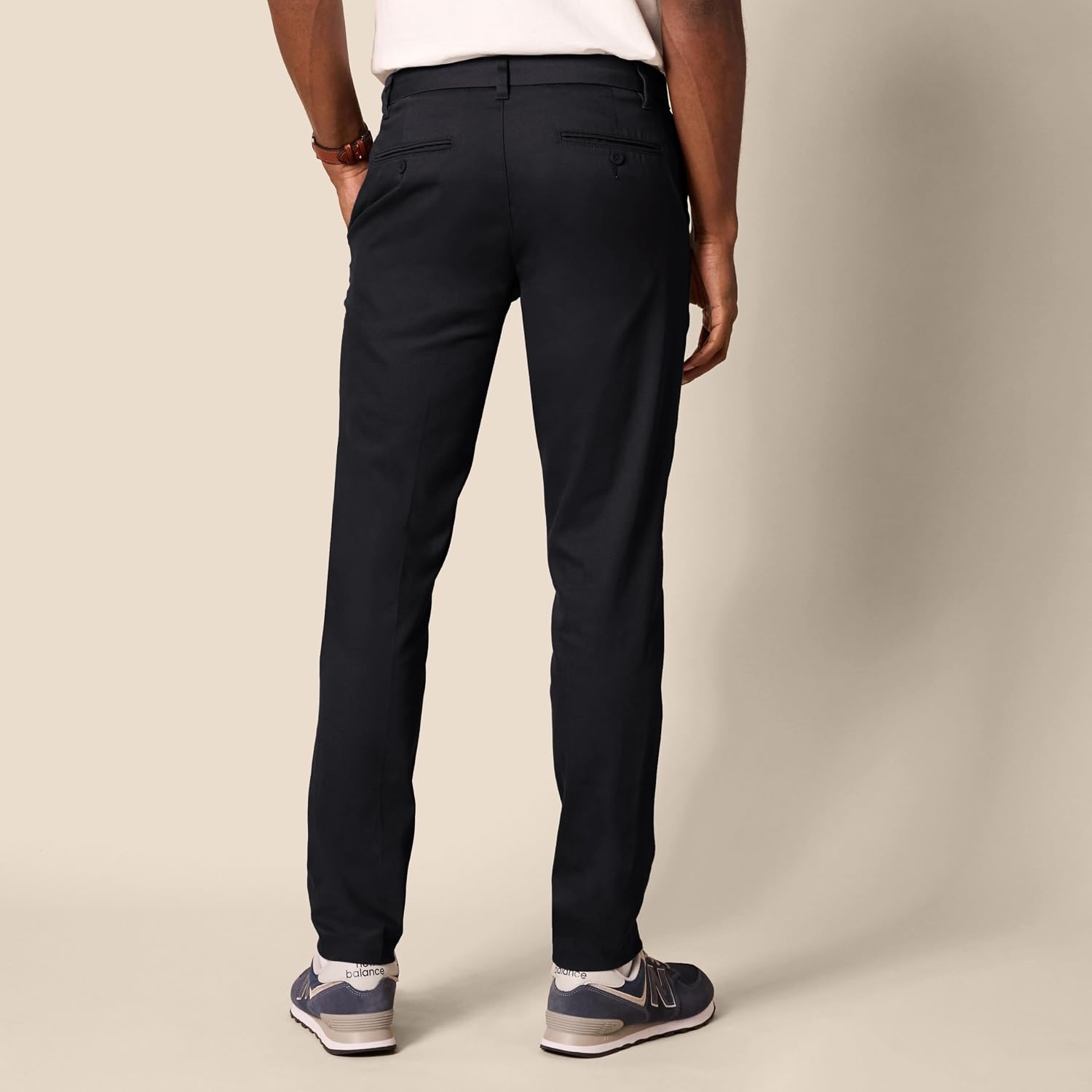 image:imageAmazon Essentials Mens SlimFit WrinkleResistant FlatFront Stretch Chino PantBlack