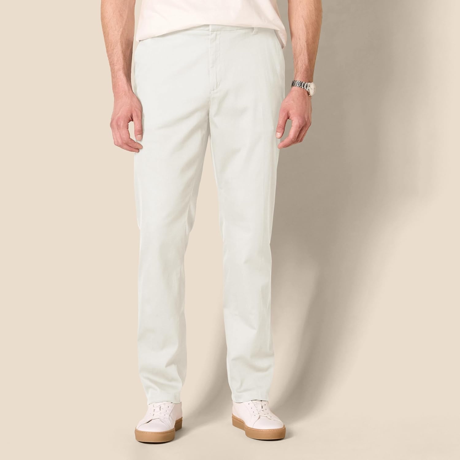 image:imageAmazon Essentials Mens SlimFit WrinkleResistant FlatFront Stretch Chino PantStone