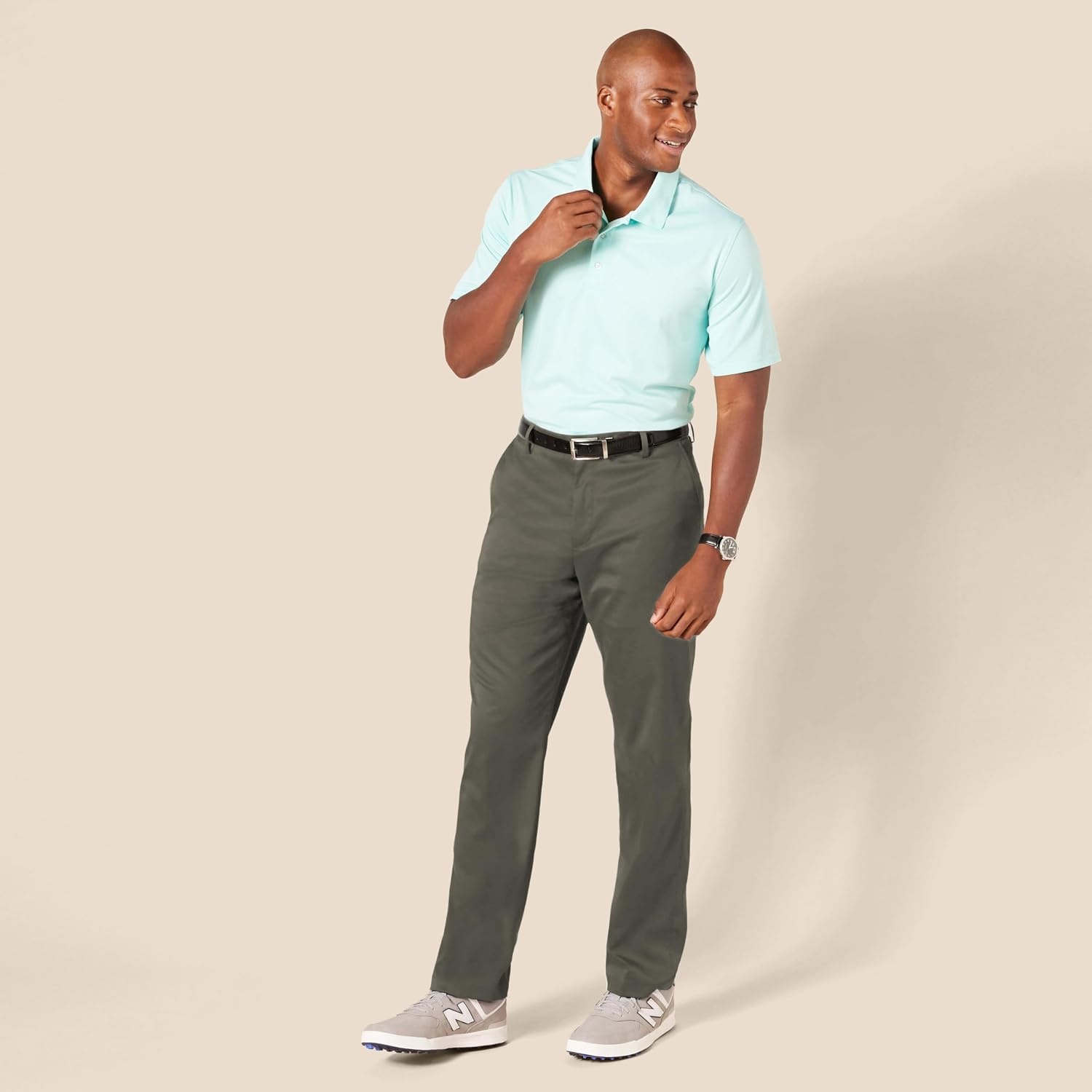 image:imageAmazon Essentials Mens StraightFit AllDay Stretch Golf PantOlive