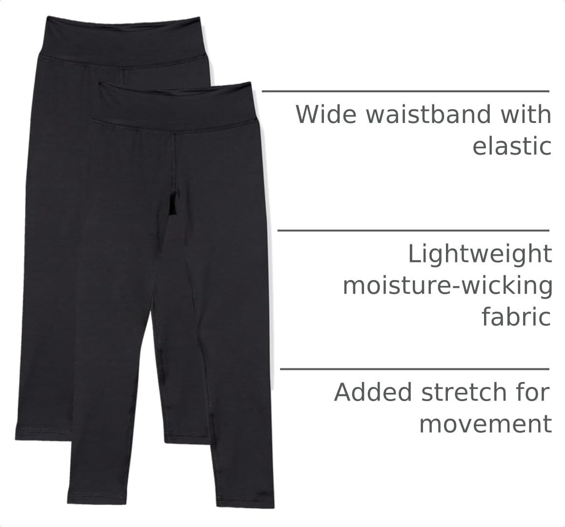 image:imageAmazon Essentials girls FullLength Active Lightweight Leggings2pack Black