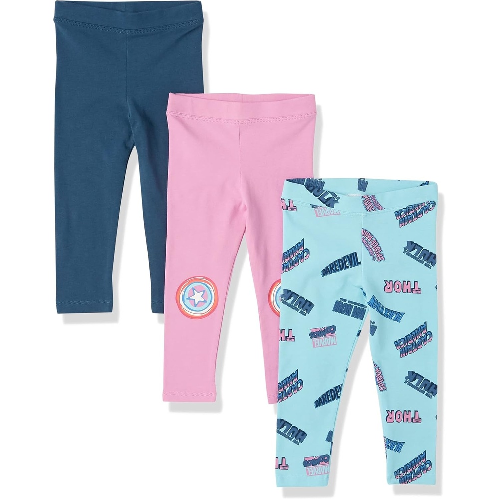 image:imageAmazon Essentials Disney Marvel Star Wars Frozen Princess Girls and Toddlers Cotton Stretch Leggings MultipacksMarvel Heroes