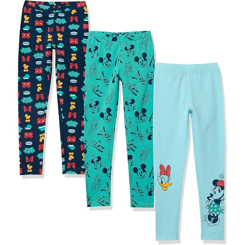 image:imageAmazon Essentials Disney Marvel Star Wars Frozen Princess Girls and Toddlers Cotton Stretch Leggings MultipacksMickey and Friends