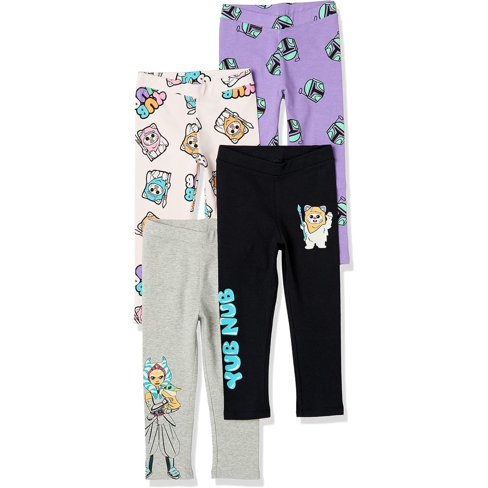image:imageAmazon Essentials Disney Marvel Star Wars Frozen Princess Girls and Toddlers Cotton Stretch Leggings MultipacksStar Wars Ewoks