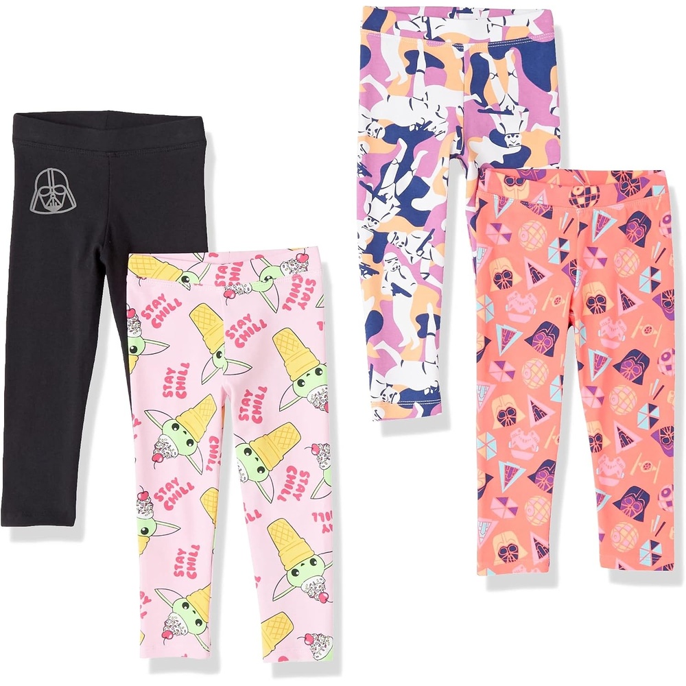 image:imageAmazon Essentials Disney Marvel Star Wars Frozen Princess Girls and Toddlers Cotton Stretch Leggings MultipacksStar Wars Vader