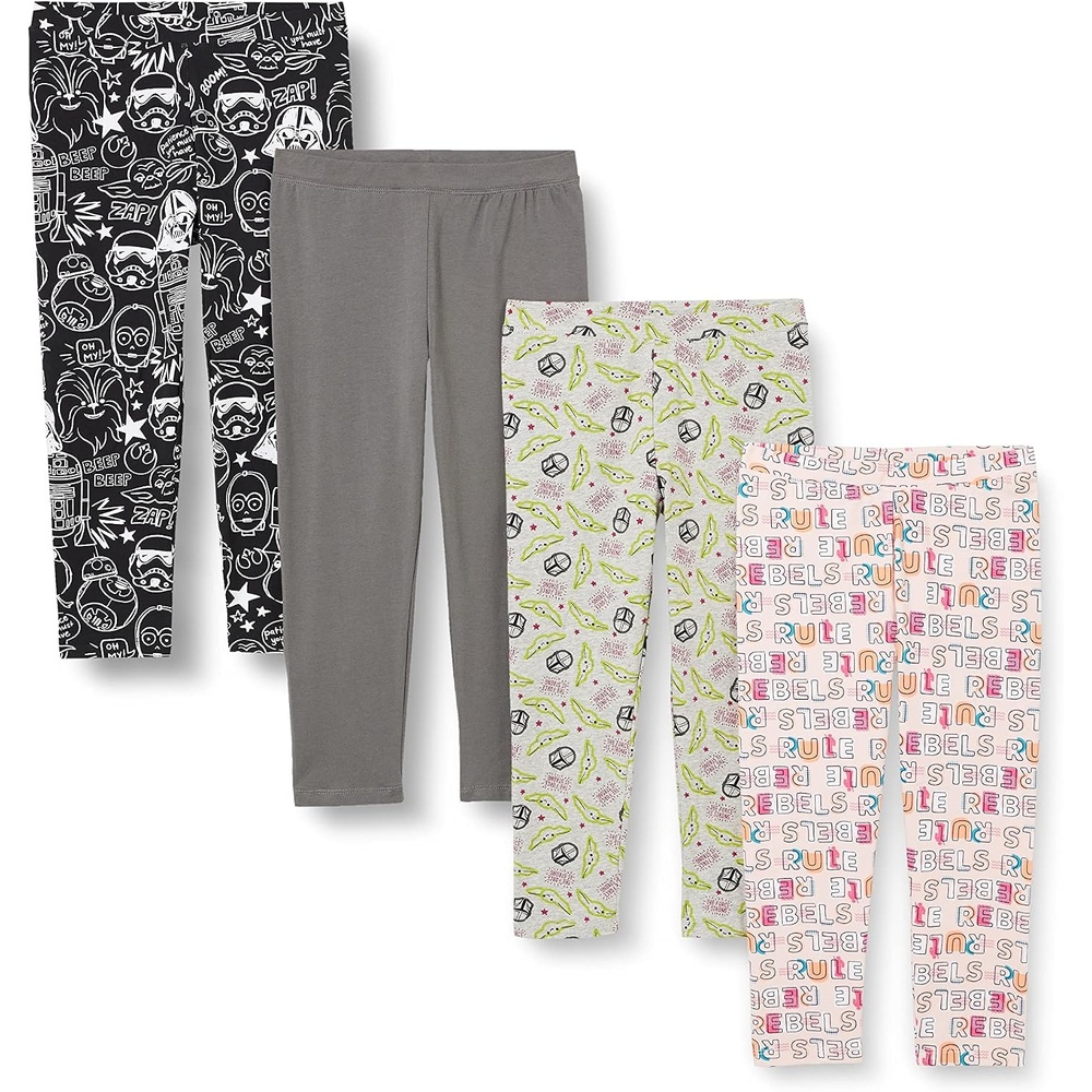 image:imageAmazon Essentials Disney Marvel Star Wars Frozen Princess Girls and Toddlers Cotton Stretch Leggings MultipacksStar WarsDoodle