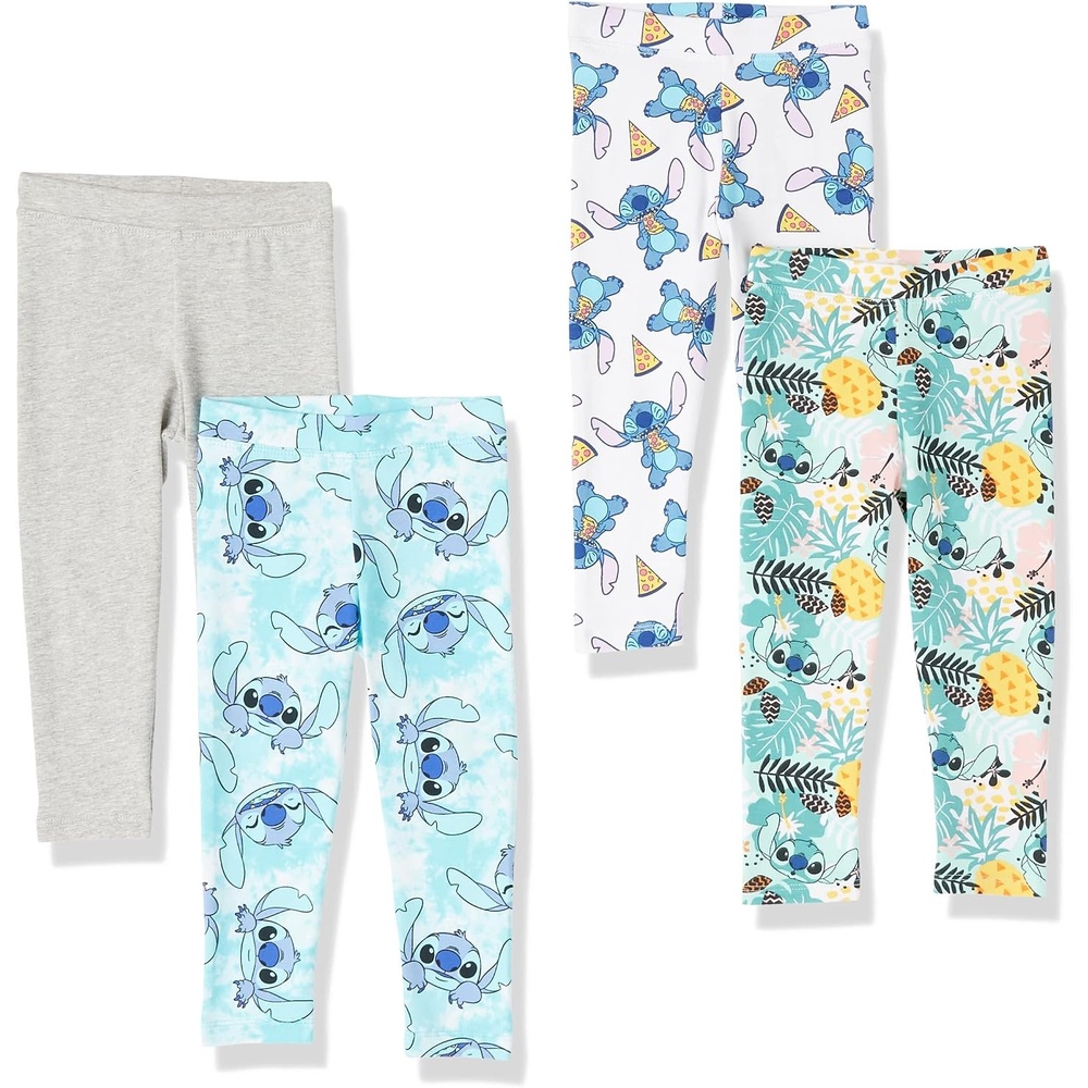 image:imageAmazon Essentials Disney Marvel Star Wars Frozen Princess Girls and Toddlers Cotton Stretch Leggings MultipacksStitchPizza