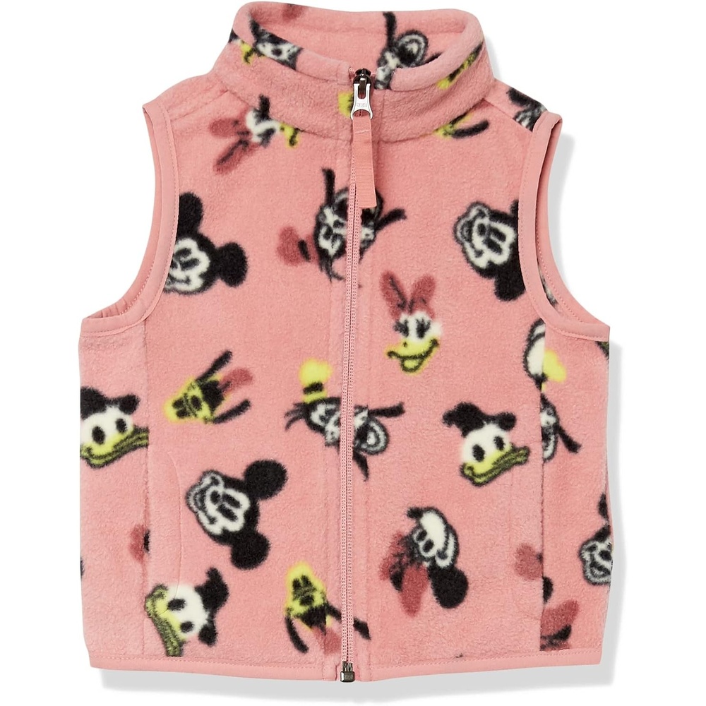 image:imageAmazon Essentials Disney Marvel Star Wars Princess Girls and Toddlers Polar Fleece Zip Up Vest with Side PocketsMinnie and Friends