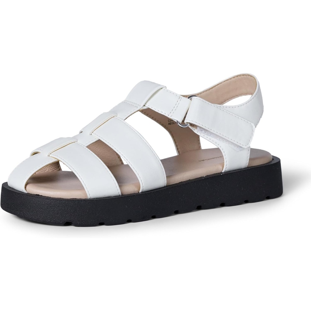 image:imageAmazon Essentials Girls Closed Toe Fisherman SandalsOffwhite Faux Leather