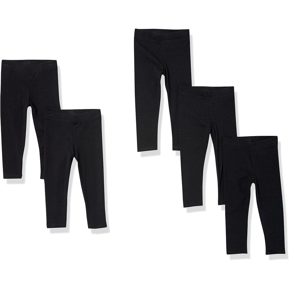 image:imageAmazon Essentials Girls Cotton Stretch Leggings Multipacks5pack Black