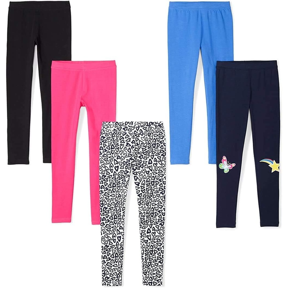 image:imageAmazon Essentials Girls Cotton Stretch Leggings Multipacks5pack Hearts