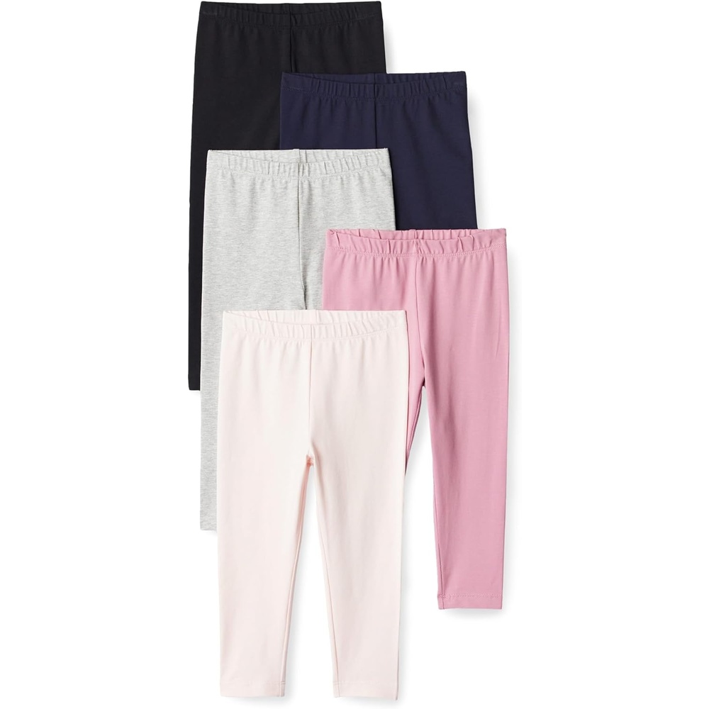 image:imageAmazon Essentials Girls Cotton Stretch Leggings MultipacksDark Multicolor
