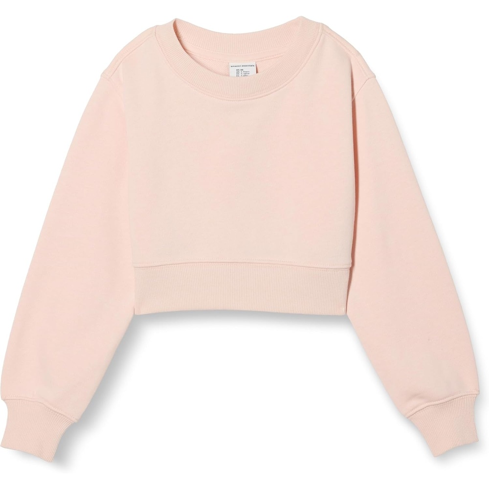 image:imageAmazon Essentials Girls Lightweight Fleece Cropped SweatshirtLight Pink