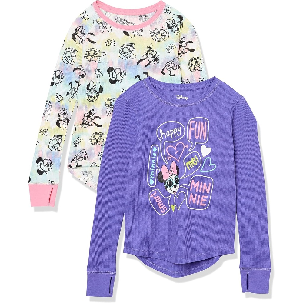 image:imageAmazon Essentials Girls LongSleeve Thermal TShirts2pack Minnie Tie Dye