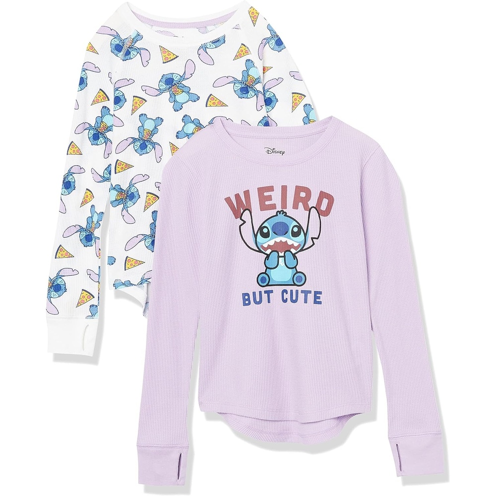 image:imageAmazon Essentials Girls LongSleeve Thermal TShirtsStitch Pizza