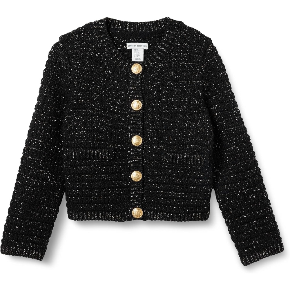 image:imageAmazon Essentials Girls and Toddlers Cotton Knit Cardigan JacketBlack