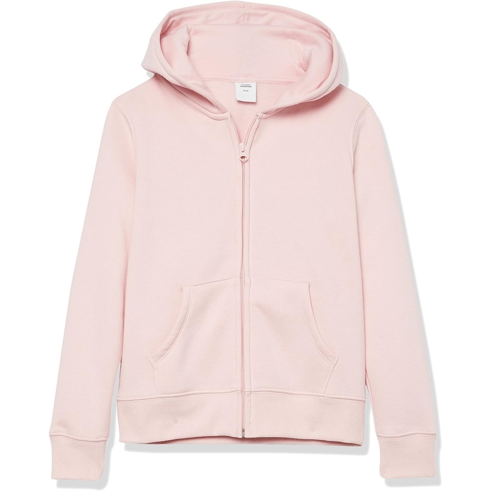image:imageAmazon Essentials Girls and Toddlers Fleece ZipUp Hooded Sweatshirt with Lined Hood and Rib Knit DetailLight Mauve