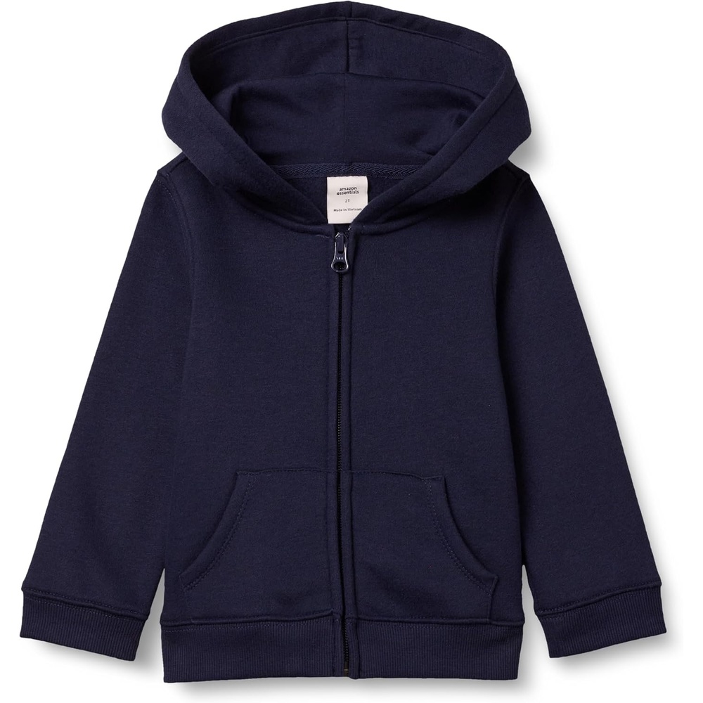 image:imageAmazon Essentials Girls and Toddlers Fleece ZipUp Hooded Sweatshirt with Lined Hood and Rib Knit DetailNavy