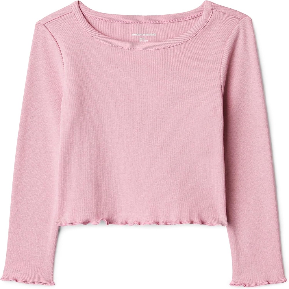 image:imageAmazon Essentials Girls and Toddlers LongSleeve Cropped Rib TopMauve