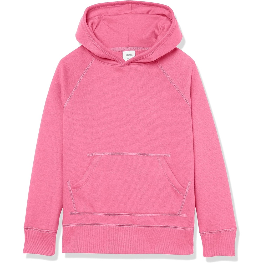 image:imageAmazon Essentials Girls and Toddlers Pullover Hoodie Sweatshirt with Kangaroo PocketBright Pink