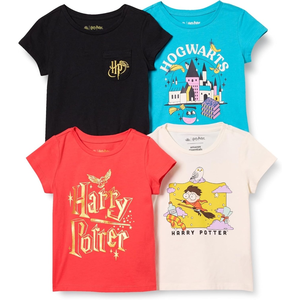 image:imageAmazon Essentials Girls and Toddlers ShortSleeve TShirtsHarry Potter Hogwarts