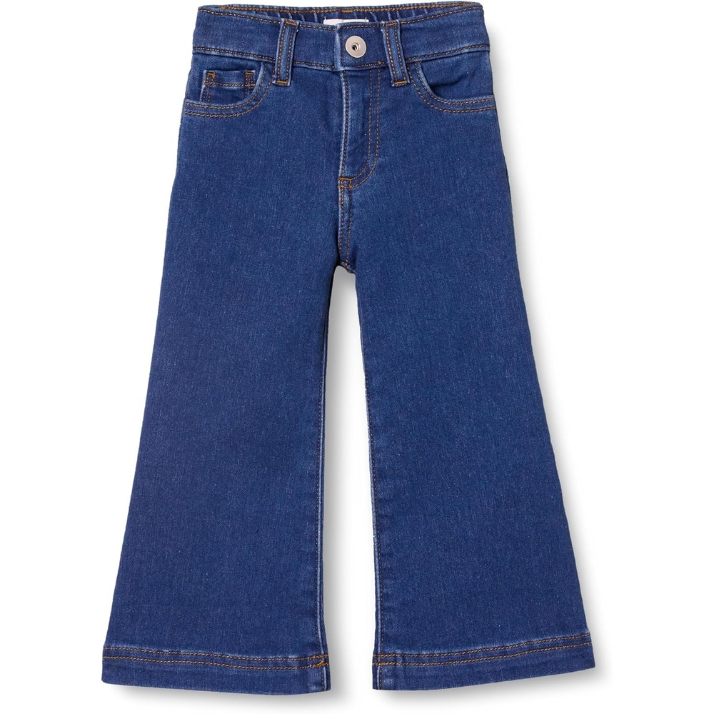 image:imageAmazon Essentials Girls and Toddlers Wide Leg Jeans with Elastic WaistMedium Indigo