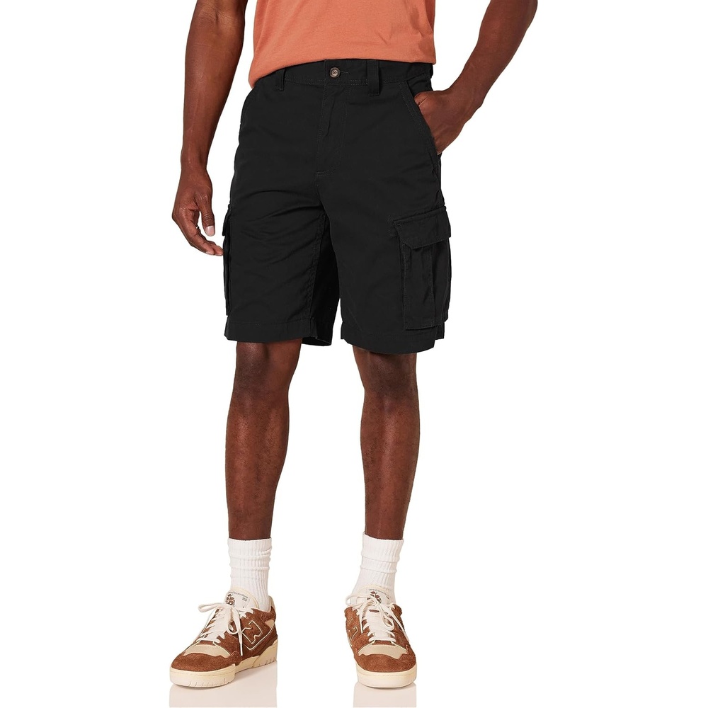 image:imageAmazon Essentials Mens 10 ClassicFit Cotton Twill Cargo Shorts Multiple Pockets Available in Big amp TallBlack
