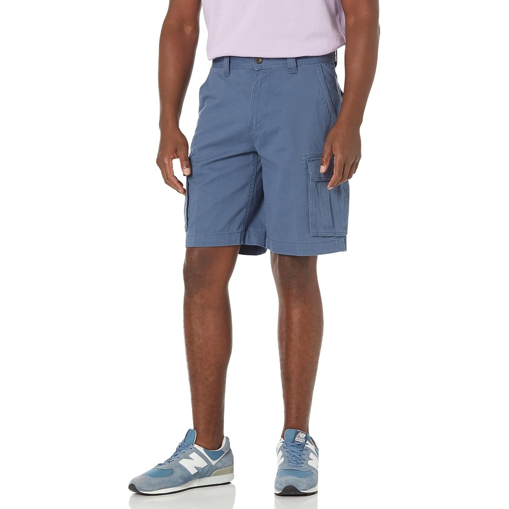 image:imageAmazon Essentials Mens 10 ClassicFit Cotton Twill Cargo Shorts Multiple Pockets Available in Big amp TallBlue