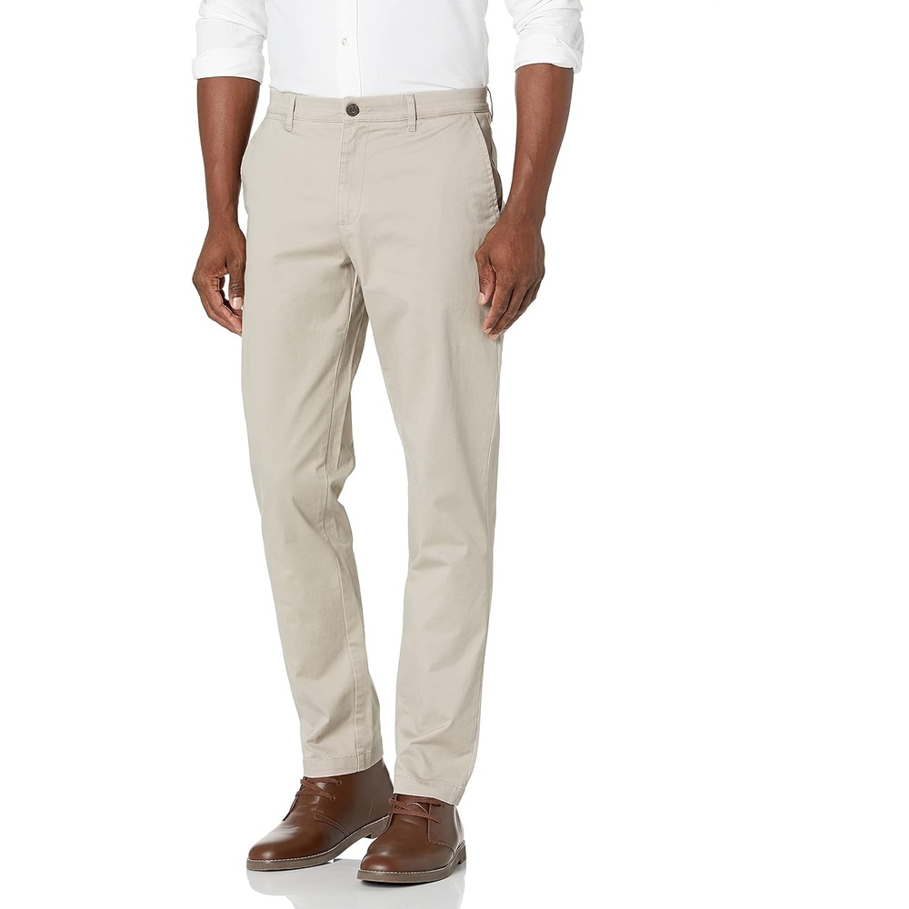 image:imageAmazon Essentials Mens AthleticFit Chino PantsLight Khaki Brown