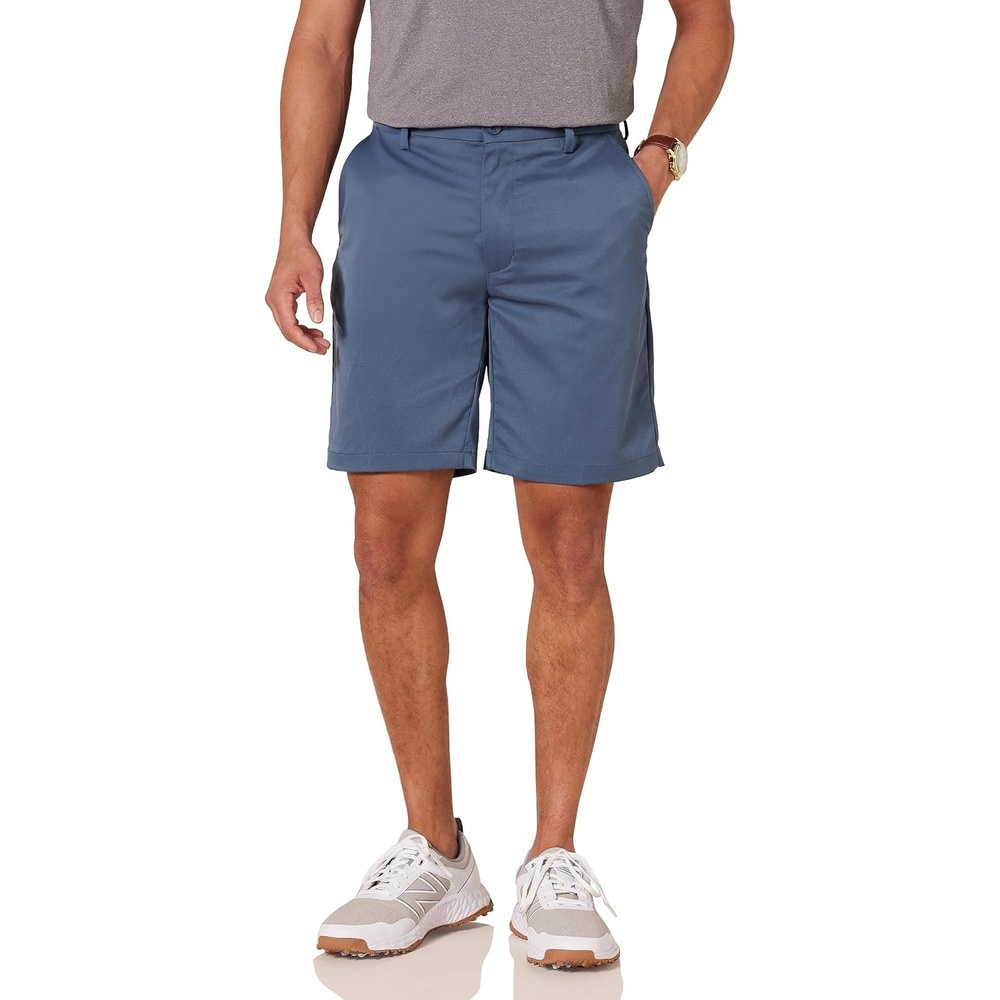image:imageAmazon Essentials Mens ClassicFit 9 Inseam MoistureWicking Golf Shorts Functional Pockets Available in Big amp TallIndigo Blue