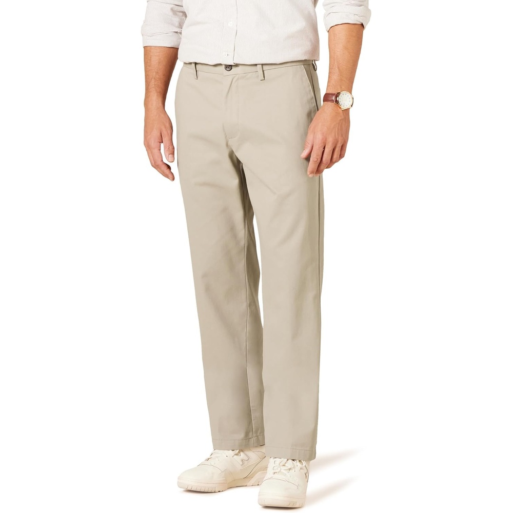image:imageAmazon Essentials Mens ClassicFit WrinkleResistant FlatFront Stretch Chino PantKhaki Beige