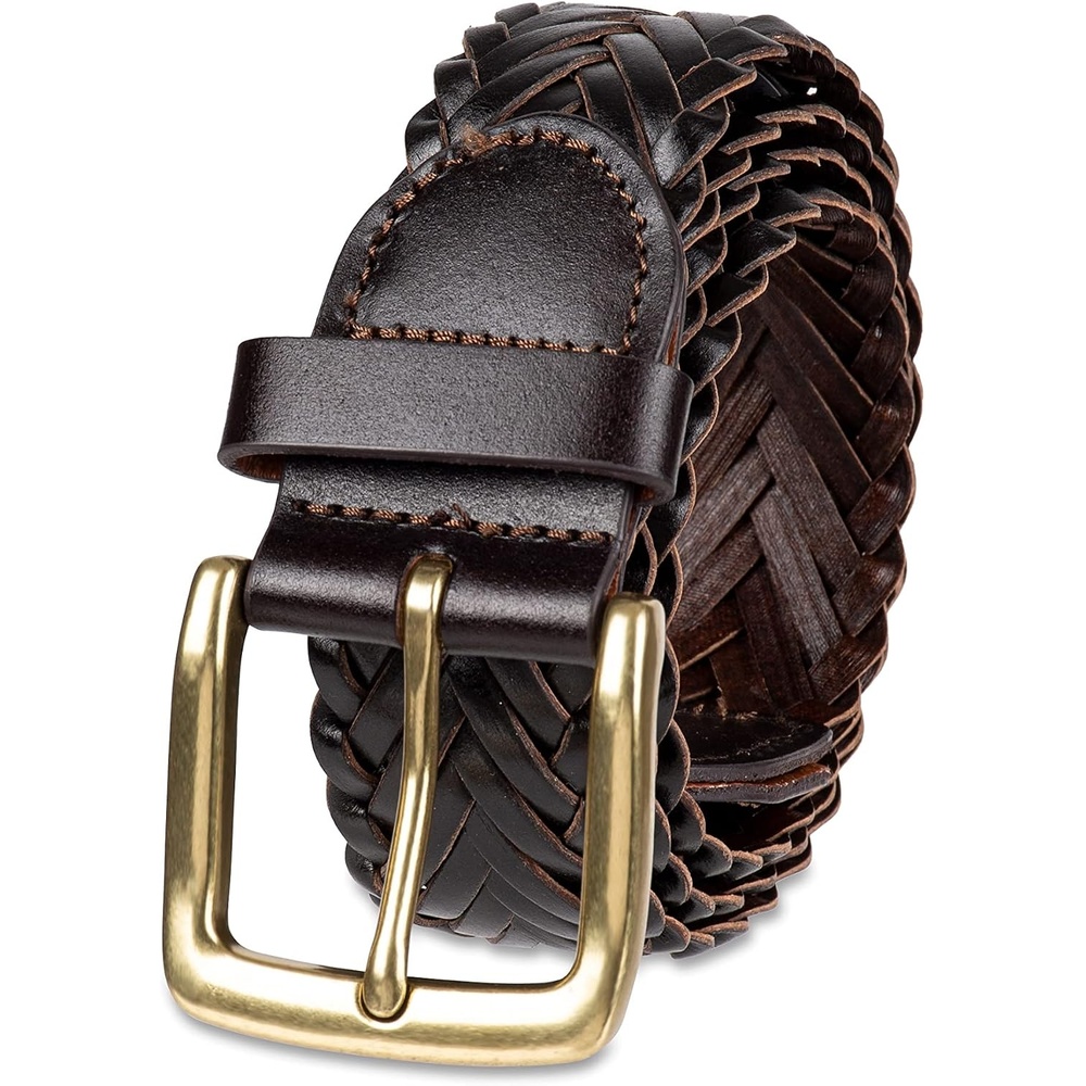image:imageAmazon Essentials Mens Fully Adjustable Braided Casual Dress BeltDark Brown