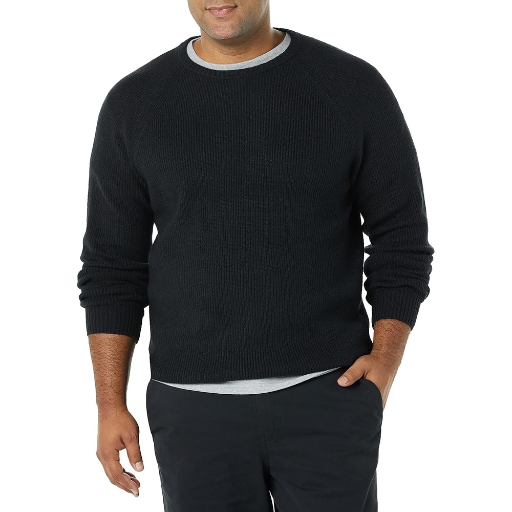 image:imageAmazon Essentials Mens LongSleeve Soft Touch SweaterBlack