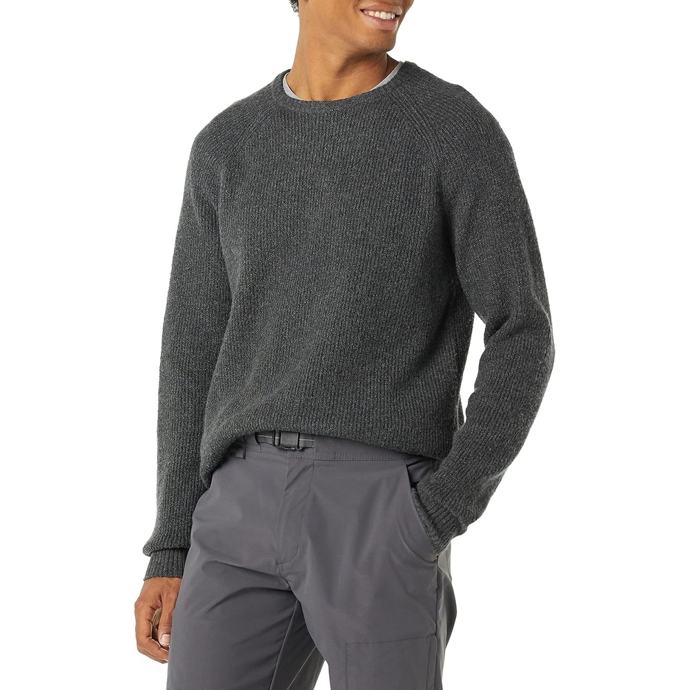 image:imageAmazon Essentials Mens LongSleeve Soft Touch SweaterCharcoal Heather