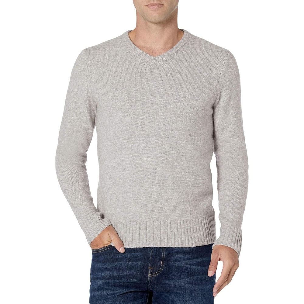 image:imageAmazon Essentials Mens LongSleeve Soft Touch SweaterLight Grey