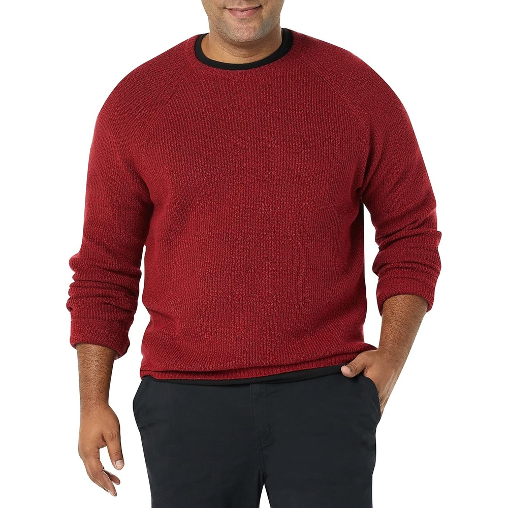 image:imageAmazon Essentials Mens LongSleeve Soft Touch SweaterRed