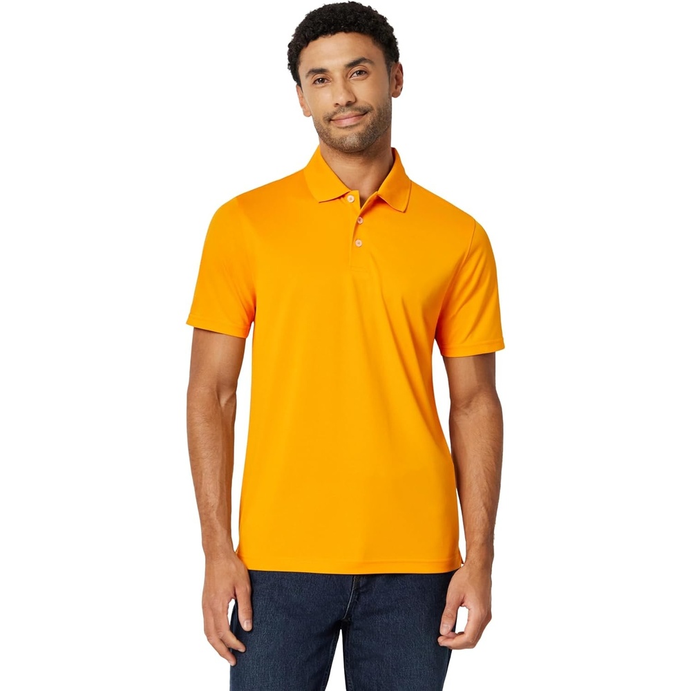 image:imageAmazon Essentials Mens Moisture Wicking Golf Polo Shirt Short Sleeve SlimFit QuickDry Active WearApricot Orange